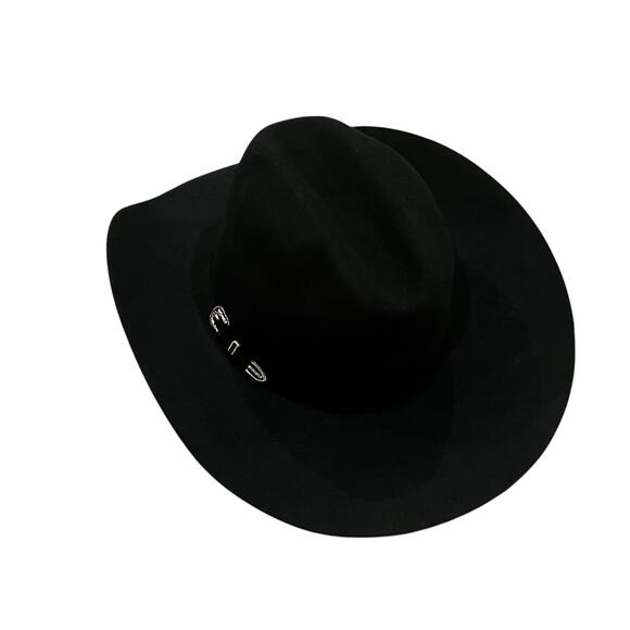 Stetson Men's 6x Fur Felt Skyline Hat Matching Self-Felt Hatband Black 7 3/4 NWT - Picture 5 of 13